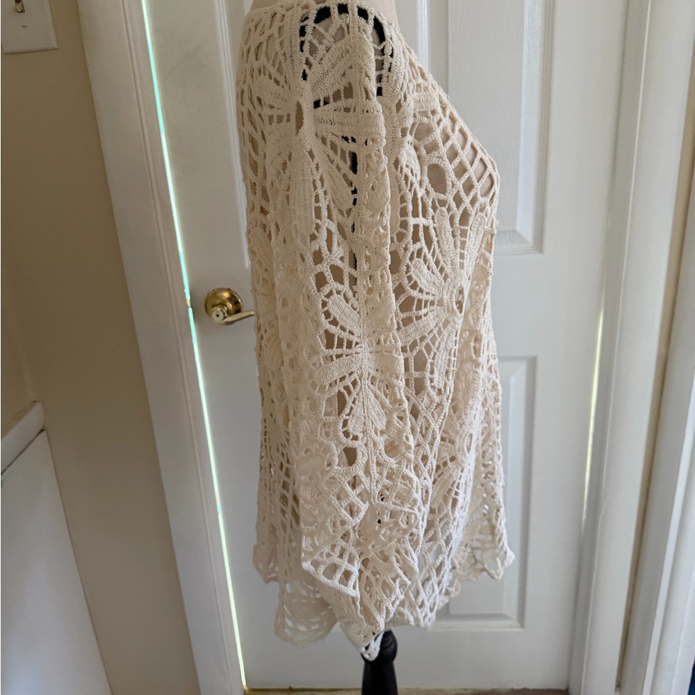 SHEIN Beige Crochet Knit Top - Picture 4 of 5